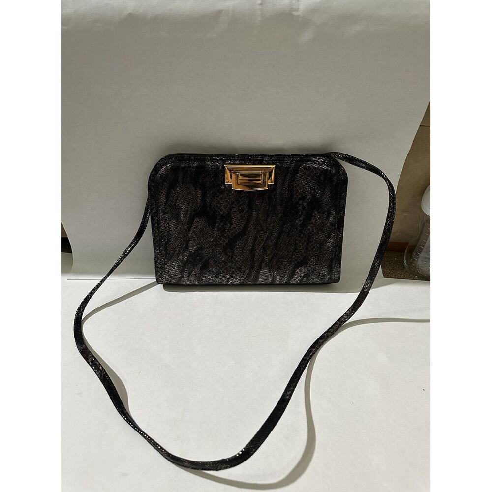 Vintage Frenchy Of California‎ Gold Black Luxurious Purse Crossbody Bag Clutch